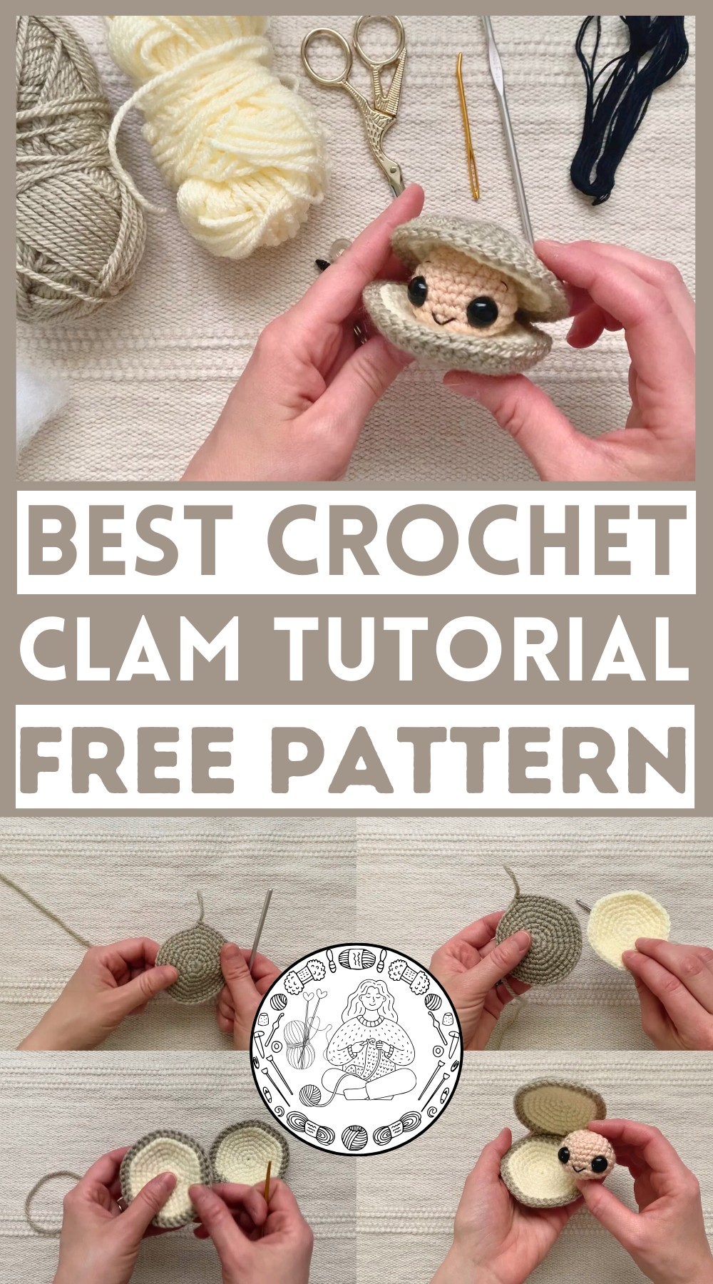 Easy Crochet Clam Tutorial