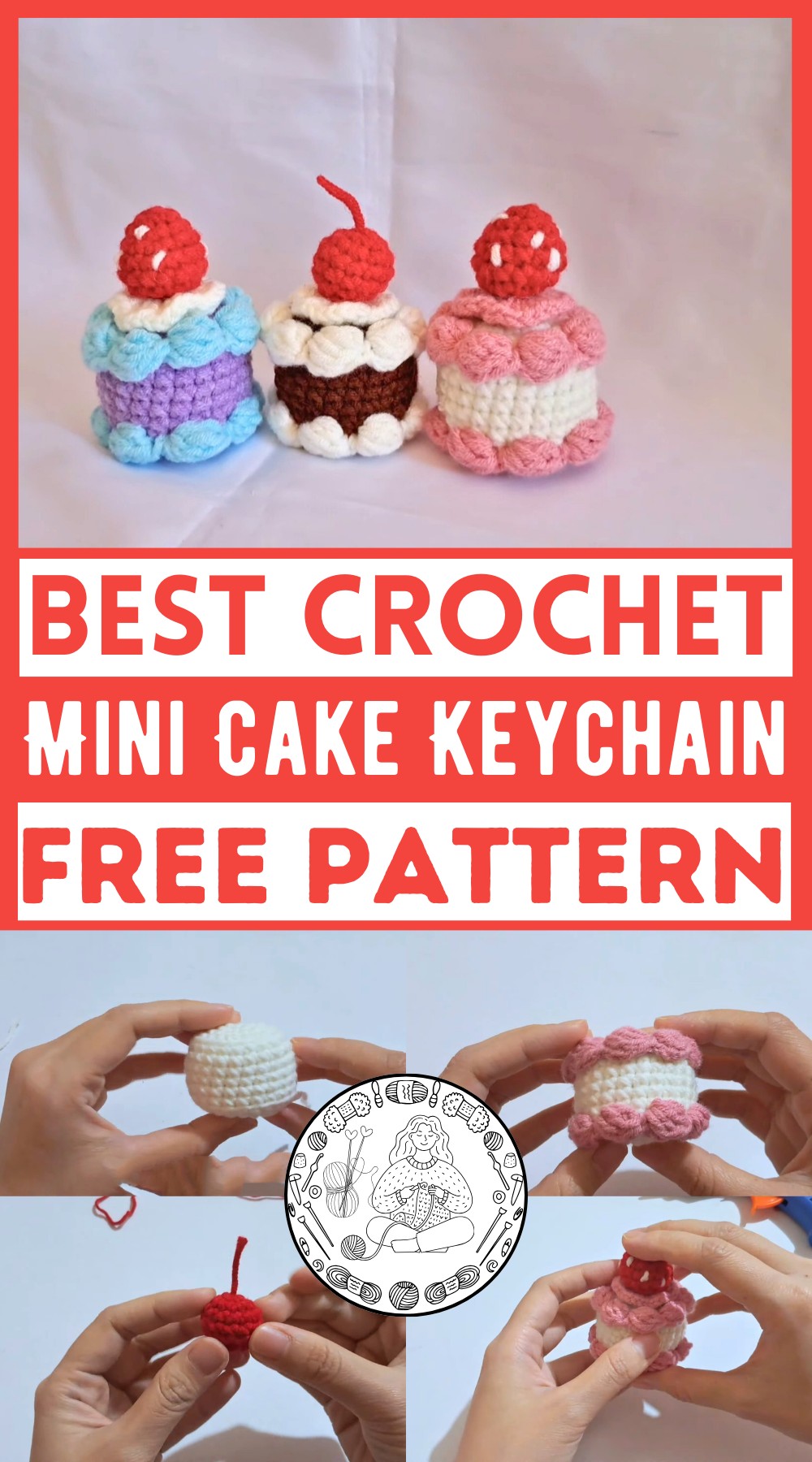 Mini Cake Keychain Crochet Tutorial