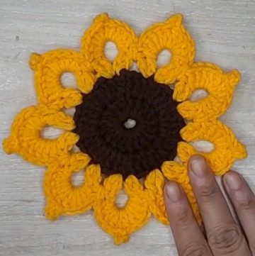 Bring a Little Sunshine to Your Table Crochet Sunflower Coaster