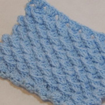 Crochet 3D Blocks Stitch Pattern One Row Repeat