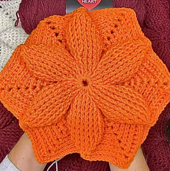 Crochet Half Hexagon with 3D Flower Motif Pattern