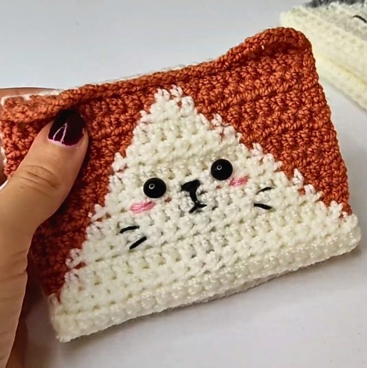 Crochet No-sew Mini Cat Wallet For Absolute Beginners