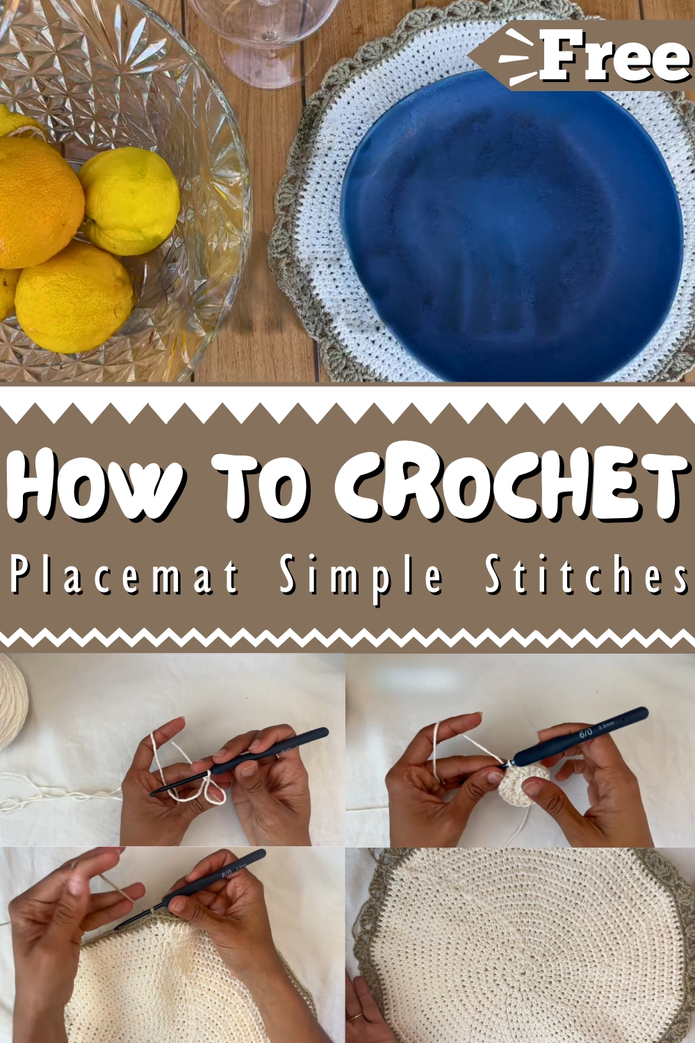 Crochet Placemat with 3 Simple Stitches 1