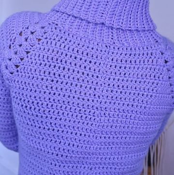 Crochet Raglan Turtleneck XS-3XL Pattern
