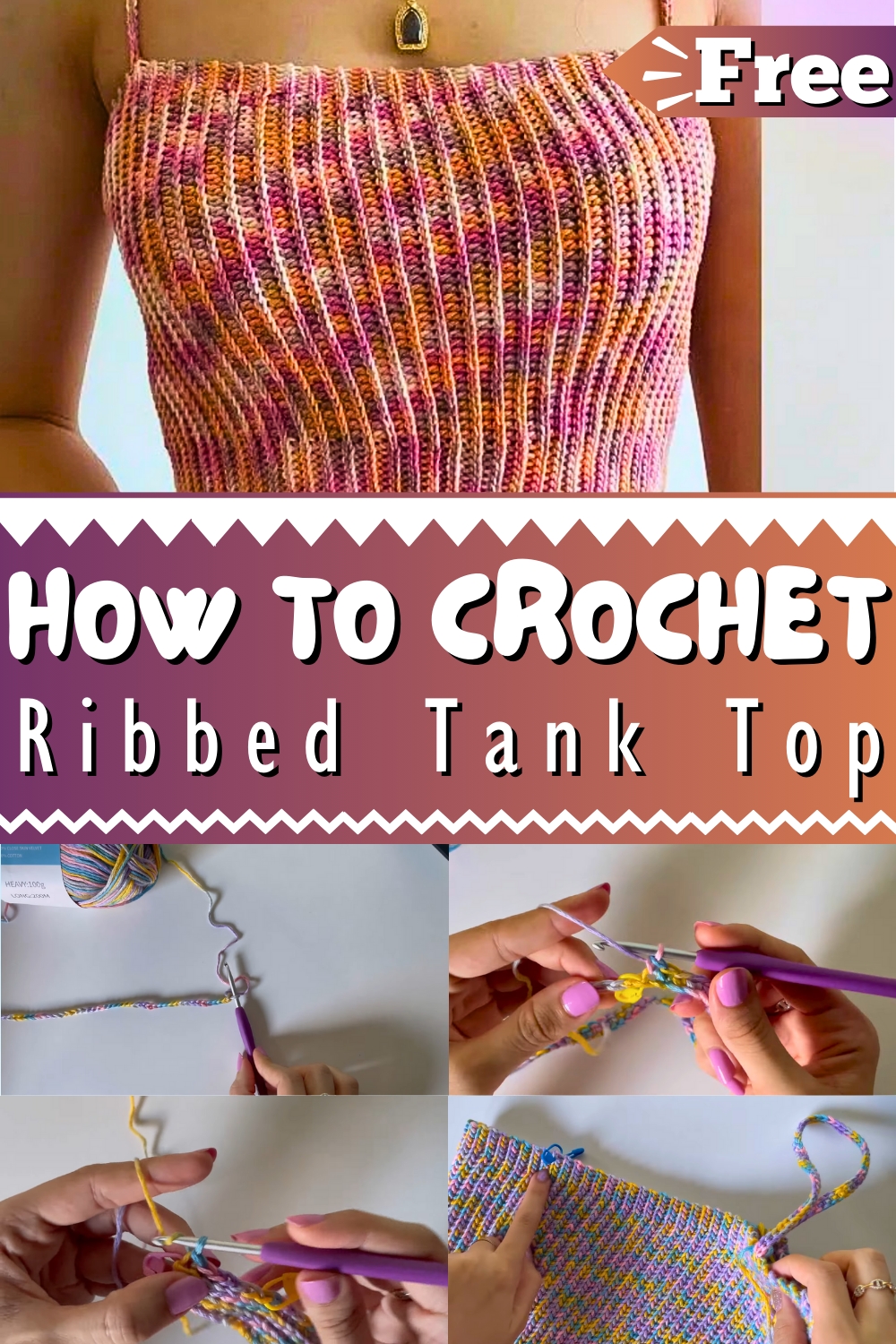 Crochet Ribbed Tank Top Tutorial 1