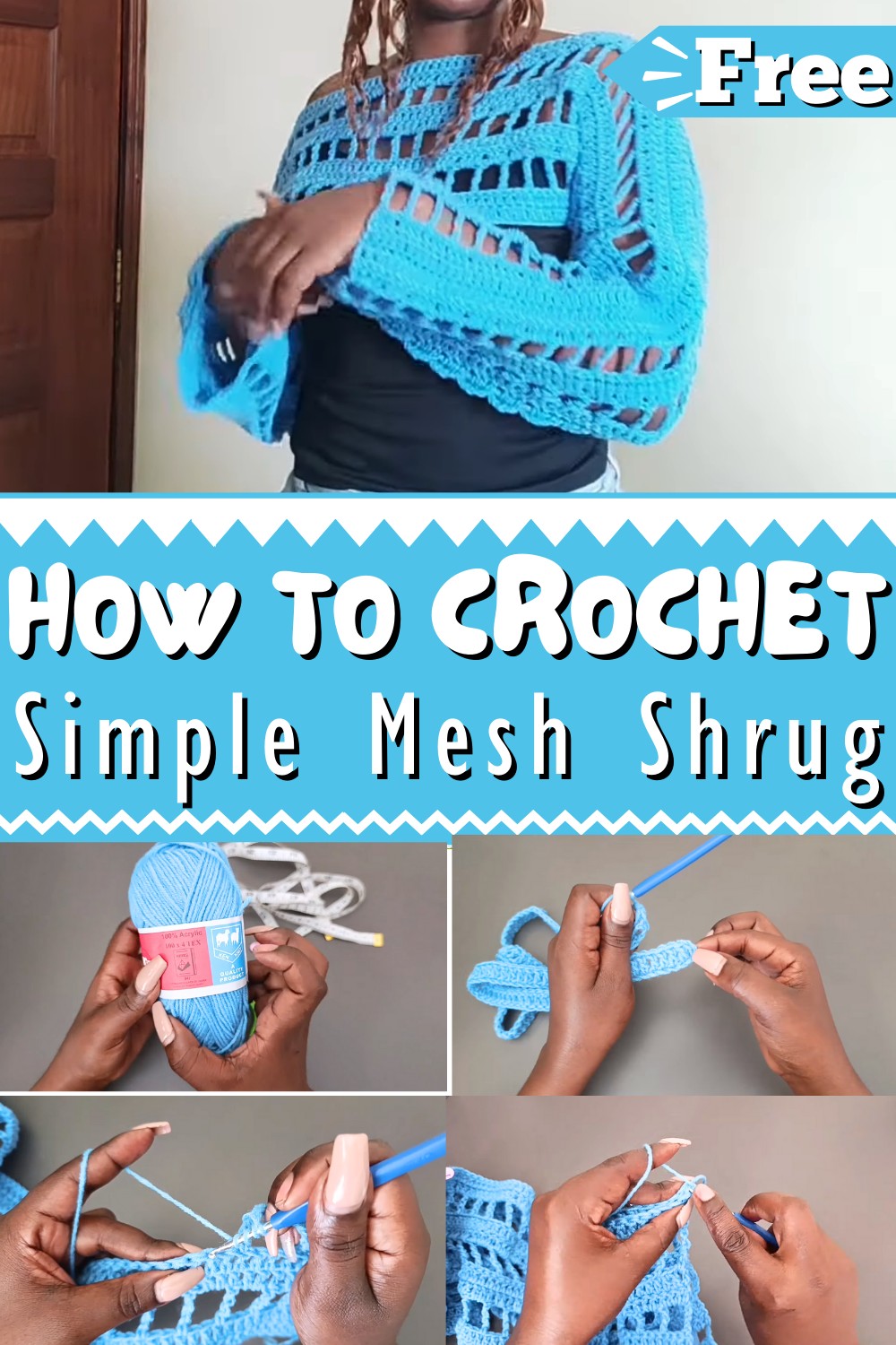 Crochet Simple Quick and Easy Beginner Friendly Shrug 1