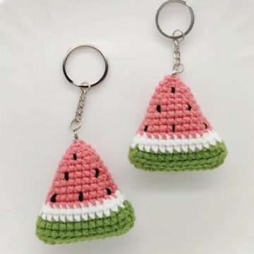 Crochet Watermelon Keychain Video Tutorial