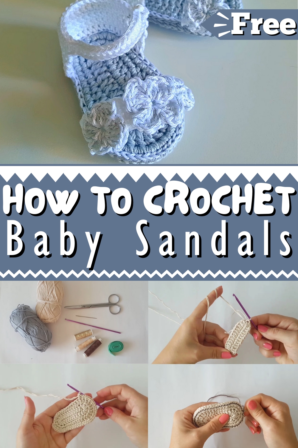 Crochet baby sandals tutorial