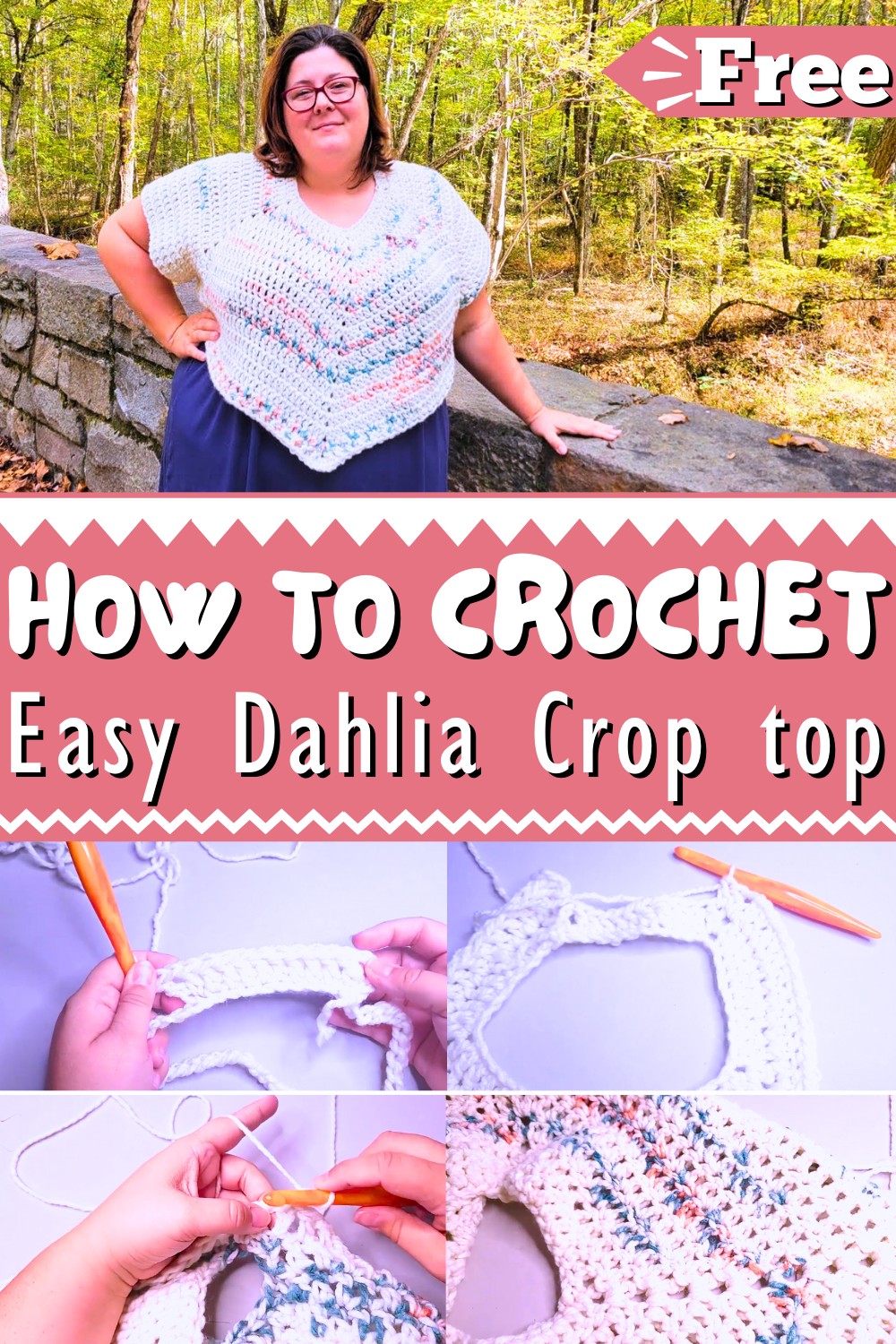 Dahlia Crop Top. Size Inclusize Crochet Pattern 1