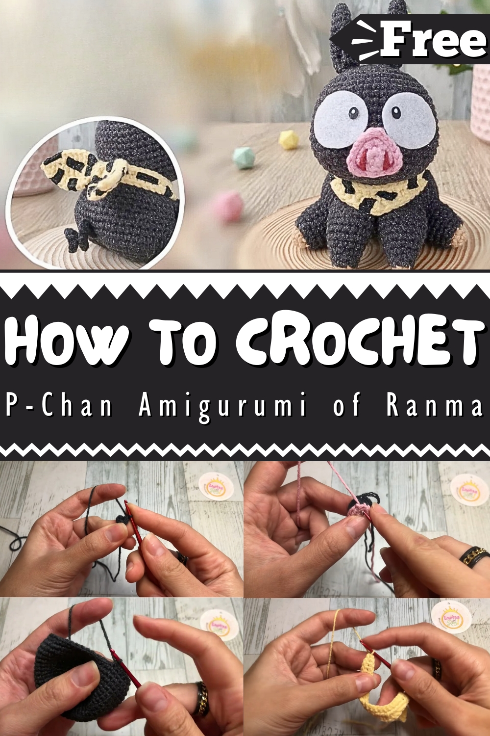 How to Crochet P-Chan Amigurumi Of Ranma With Step By Step Pattern 1