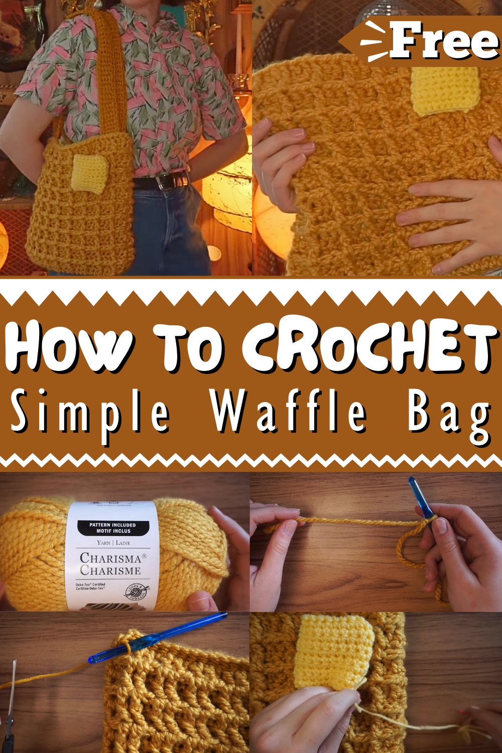How to Crochet a Waffle Bag 1