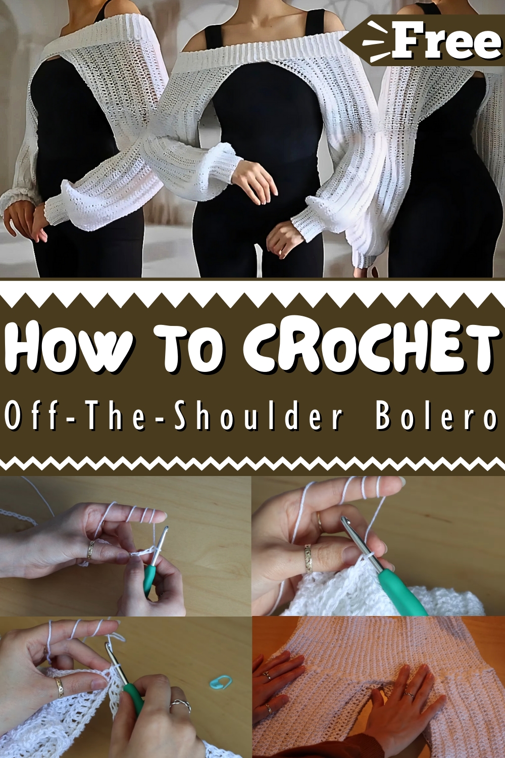 How to Crochet an Off-The-Shoulder Bolero 1