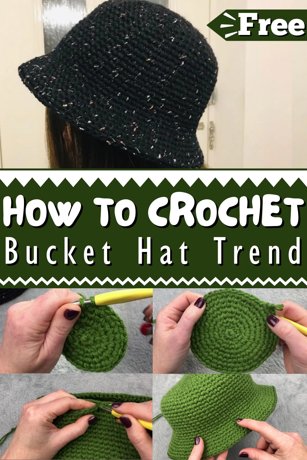 How to crochet Bucket Hat Trend with Waistcoat stitch 1