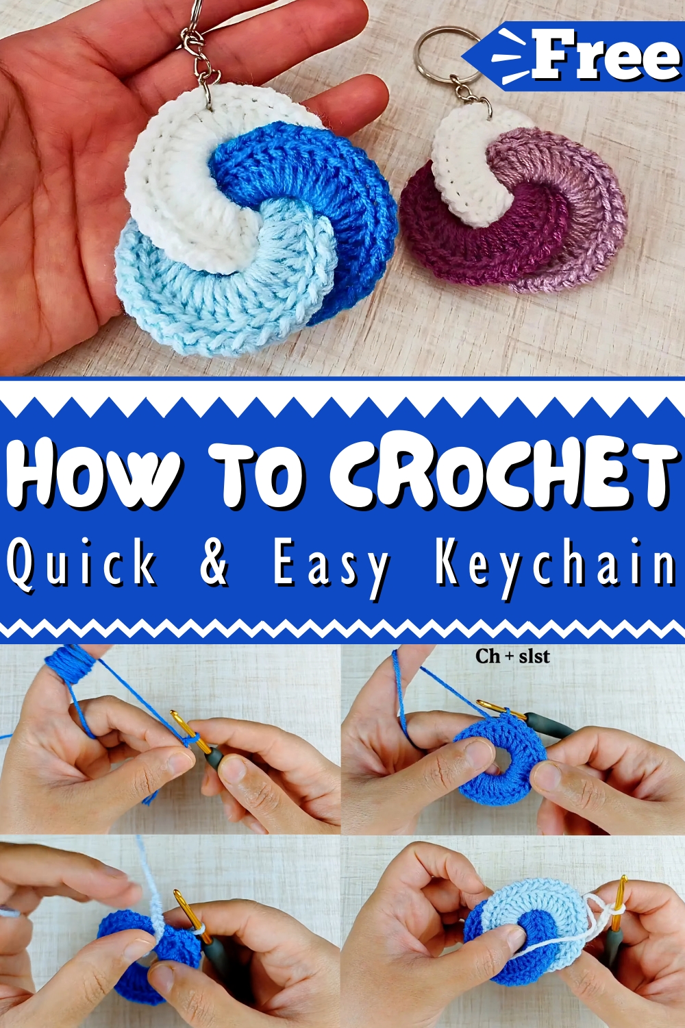 Quick & Easy Crochet Keychain Pattern 1