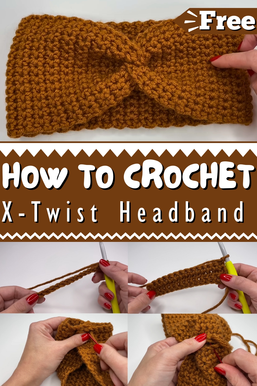 Simple And Easy Crochet X-Twist Headband Pattern 1