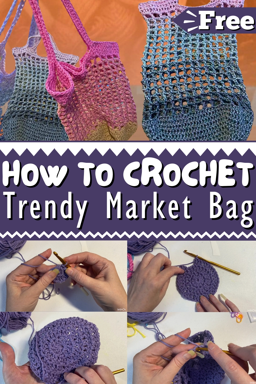 Trendy Crochet Fashionable and Functional Market Bag Pattern 1