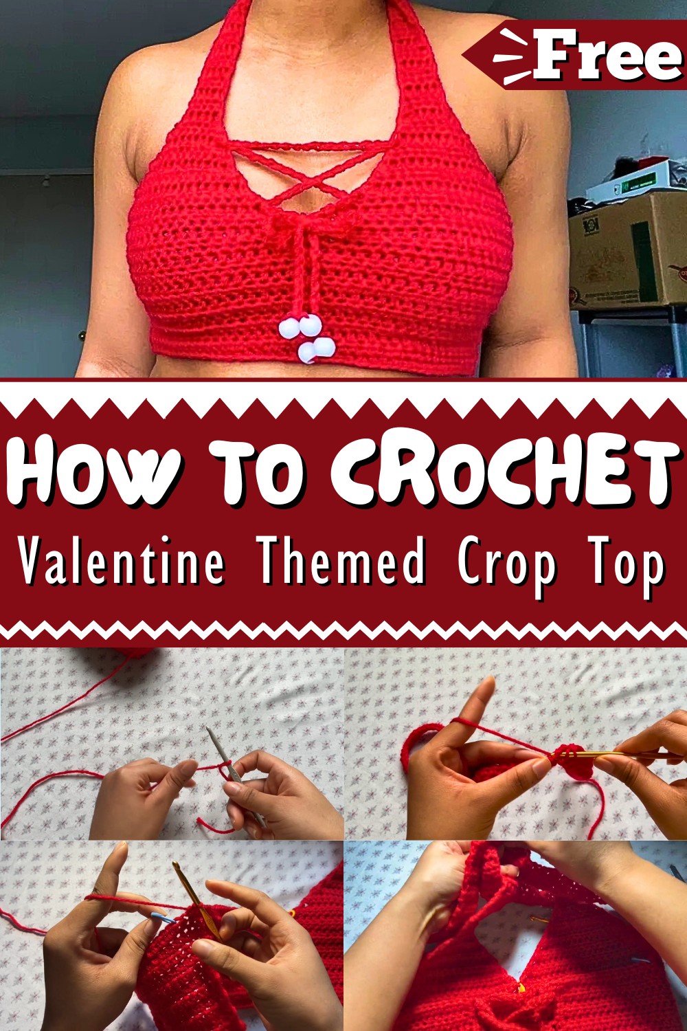 Valentine Themed Crochet crop top 1