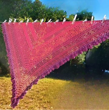 Crochet Triangular Lace Shawl