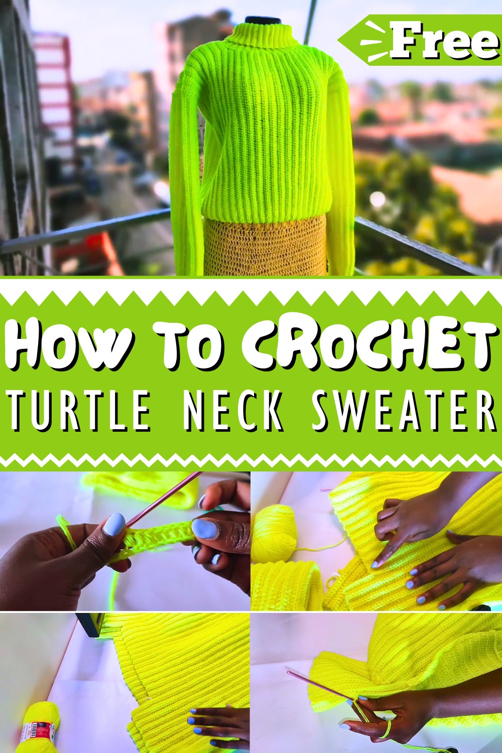 Crochet Turtle Neck Sweater 1