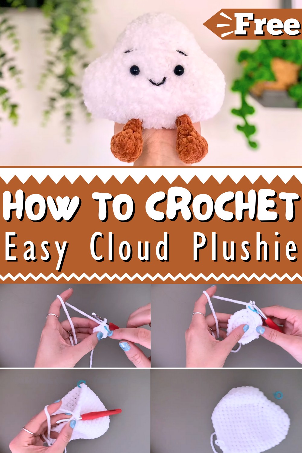 Easy Crochet Cloud Plushie Pattern For Beginners 1