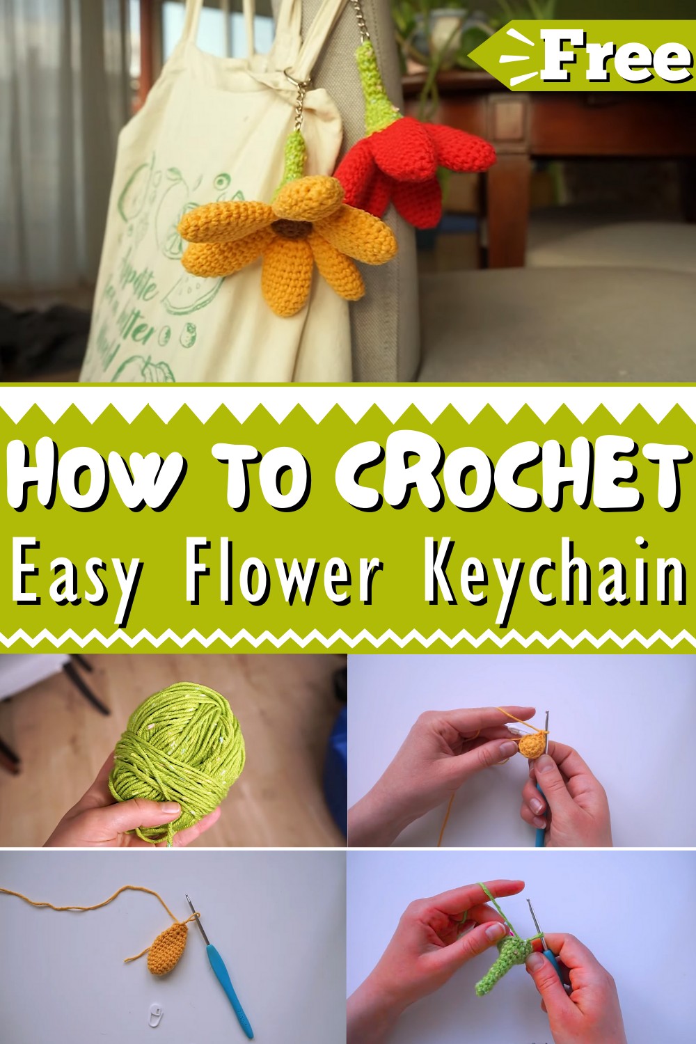 How To Crochet A Flower Keychain 1