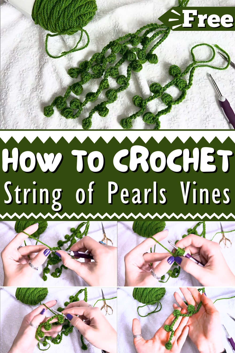 How To Make A String Of Pearls Vines Make Your Own Plant Crochet Vines Tutorial 1