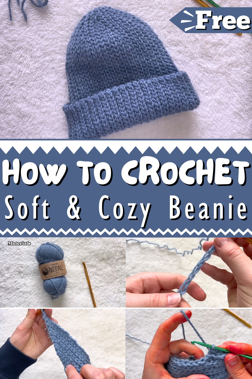 The Only Crochet Knit Look Beanie Tutorial You Should Know 1